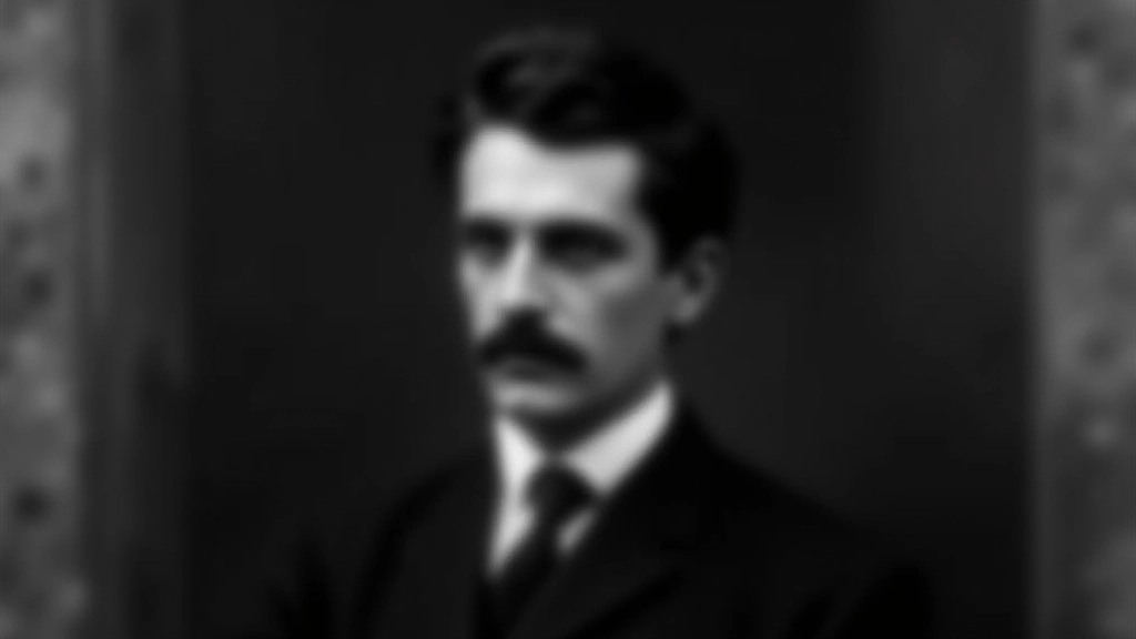 Fotografia em preto e branco de Fernando Pessoa, poeta português modernista, expressão introspectiva, roupas formais
